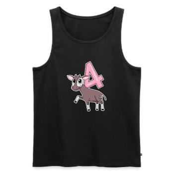 Fille de 4 ans Okapi cadeau de 4ème anniversaire - Débardeur bio Premium Homme - noir - Devant - Michal (187cm)
