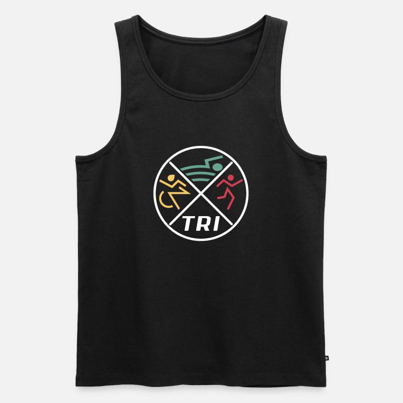 Frauen Triathlon - Männer Premium Bio Tank Top - Schwarz