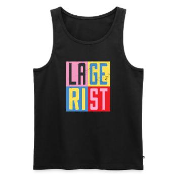 Lagerist Design - Männer Premium Bio Tank Top - Schwarz - Vorne - AI Model Male 178 light (178cm)
