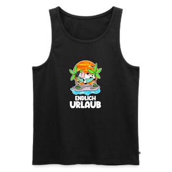 Urlaub - Männer Premium Bio Tank Top - Schwarz - Vorne - Michal (187cm)