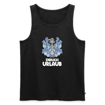 Urlaub - Männer Premium Bio Tank Top - Schwarz - Vorne - Michal (187cm)