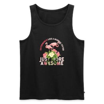 Sistermingo Like Normal Sister Flamingo - Men's Premium Organic Tank Top - black - Front - Michal (187cm)