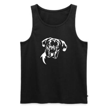 Boxer Kopf "Black Edition" - Männer Premium Bio Tank Top - Schwarz - Vorne - AI Model Male 178 light (178cm)