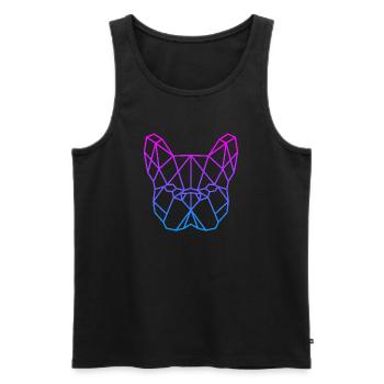 Geometrischer Bulldog Neon Gradient - Männer Premium Bio Tank Top - Schwarz - Vorne - AI Model Male 178 light (178cm)