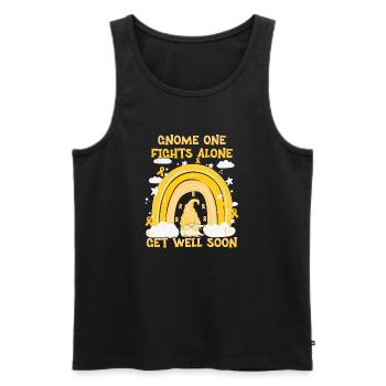 Gnome One Fights Alone Childhood Cancer - Men's Premium Organic Tank Top - black - Front - AI Model Male 178 light (178cm)
