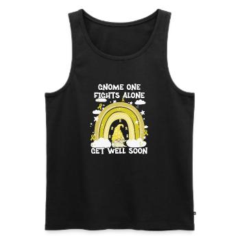 Gnome One Fights Alone Sarcoma Cancer - Men's Premium Organic Tank Top - black - Front - AI Model Male 178 light (178cm)