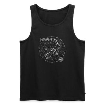Vintage Map of New Zealand - Men's Premium Organic Tank Top - black - Front - AI Model Male 178 light (178cm)