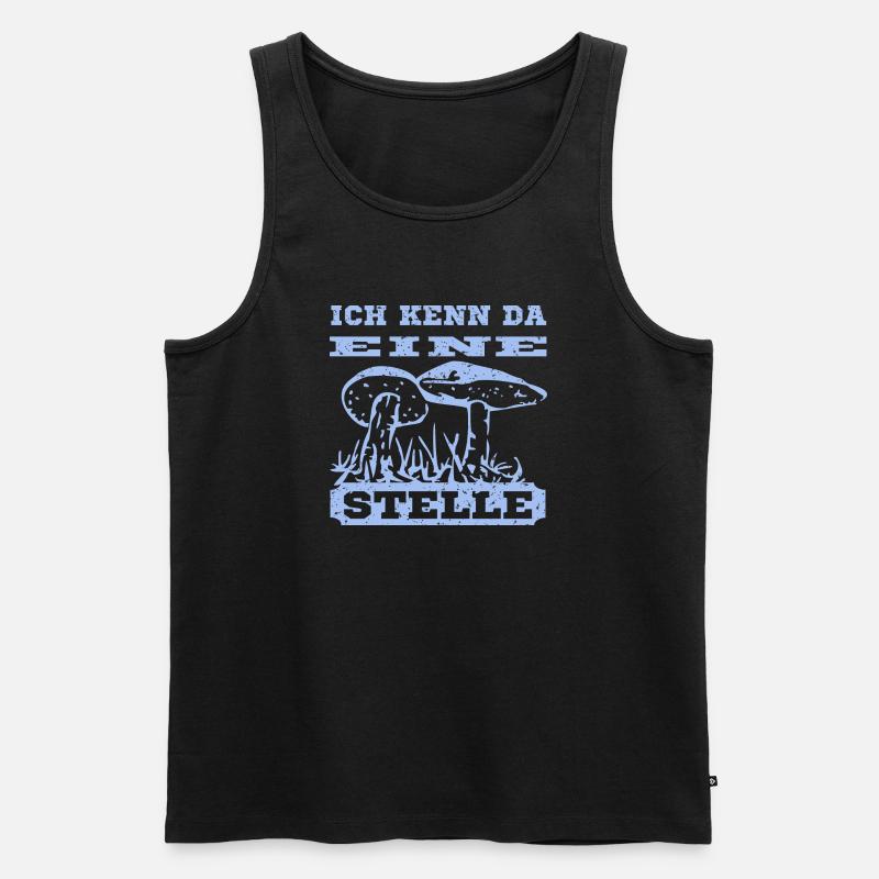 Pilz Design mit Spruch - Männer Premium Bio Tank Top - Schwarz