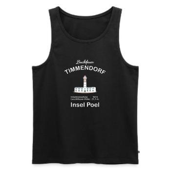 Leuchtfeuer Timmendorf, Insel Poel, Ostsee - Männer Premium Bio Tank Top - Schwarz - Vorne - AI Model Male 178 light (178cm)