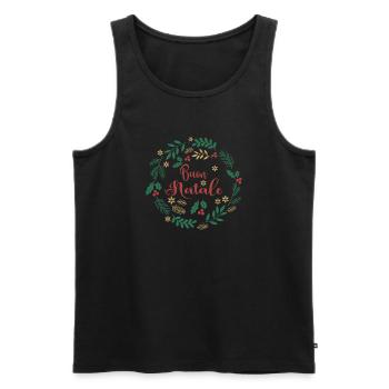 Merry Christmas T-Shirt Merry Christmas T-Shirt - Men's Premium Organic Tank Top - black - Front - AI Model Male 178 light (178cm)