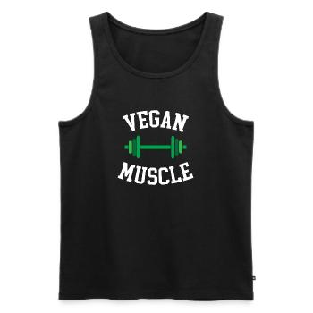 Muscle végétalien - Débardeur bio Premium Homme - noir - Devant - Michal (187cm)