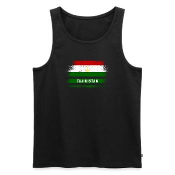 Tadschikistan Vintage Flagge - Männer Premium Bio Tank Top - Schwarz - Vorne - AI Model Male 178 light (178cm)