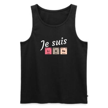 Je suis libre en éléments périodiques - Débardeur bio Premium Homme - noir - Devant - Michal (187cm)