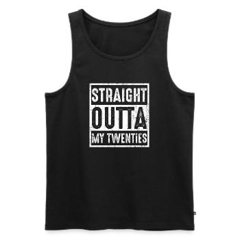 Direkt aus meinen Zwanzigern - Männer Premium Bio Tank Top - Schwarz - Vorne - AI Model Male 178 light (178cm)
