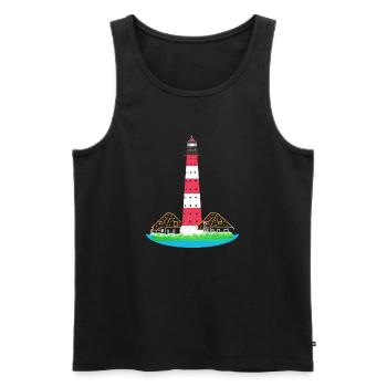 Leuchtturm Westerheversand, ohne Text, Nordsee - Männer Premium Bio Tank Top - Schwarz - Vorne - AI Model Male 178 light (178cm)