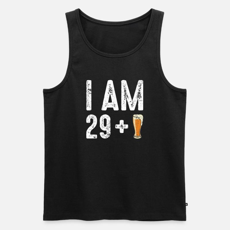 Ich bin 29 plus Bier - Männer Premium Bio Tank Top - Schwarz