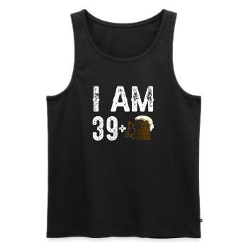 Ich bin 39 plus Geburtstagsbier - Männer Premium Bio Tank Top - Schwarz - Vorne - AI Model Male 178 light (178cm)