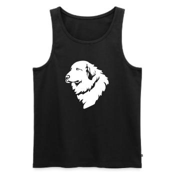 Pyrenean Mountain Dog Head "Black Edition" - Men's Premium Organic Tank Top - black - Front - AI Model Male 178 light (178cm)