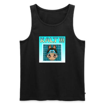 KALT - FRIEREN - WINTERZEIT - PFERD PONY - Männer Premium Bio Tank Top - Schwarz - Vorne - Michal (187cm)