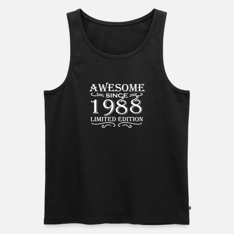 1988 - Männer Premium Bio Tank Top - Schwarz