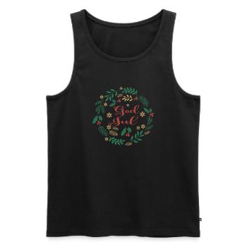 Frohe Weihnachten T-Shirt Gott Jul Frohe Weihnachten - Männer Premium Bio Tank Top - Schwarz - Vorne - AI Model Male 178 light (178cm)