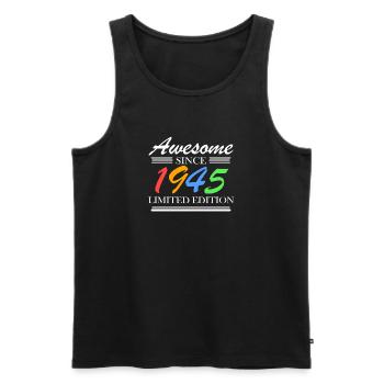1945 - Männer Premium Bio Tank Top - Schwarz - Vorne - AI Model Male 178 light (178cm)