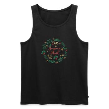 t-shirt joyeux noel frohe Weihnachten Merry Christmas - Men's Premium Organic Tank Top - black - Front - AI Model Male 178 light (178cm)