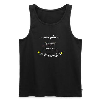 Jolis petits défauts cadeau humour homme ou femme - Débardeur bio Premium Homme - noir - Devant - Michal (187cm)