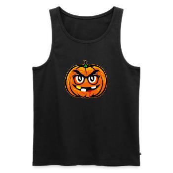 Humour d’Halloween à la citrouille - Débardeur bio Premium Homme - noir - Devant - Michal (187cm)