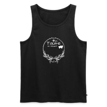Taufe im Advent Baby greift nach Weihnachtsstern - Männer Premium Bio Tank Top - Schwarz - Vorne - Michal (187cm)