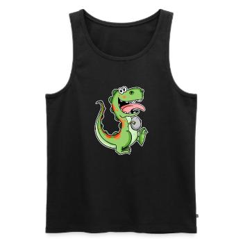 Dinosaur with Baby Dinosaur Egg - Men's Premium Organic Tank Top - black - Front - Michal (187cm)