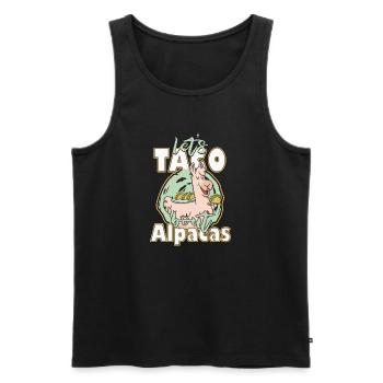 Let’s Taco Bout Alpagas Drôles de lamas - Débardeur bio Premium Homme - noir - Devant - Michal (187cm)