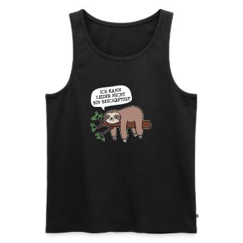 Faul Tier Statement Schlafen Müde Faultier - Männer Premium Bio Tank Top - Schwarz - Vorne - Michal (187cm)