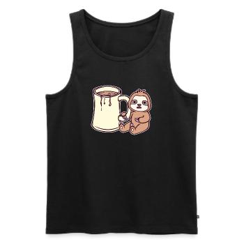Lazy Slow Vegetarian Mammal Sloth Animal - Débardeur bio Premium Homme - noir - Devant - AI Model Male 178 light (178cm)