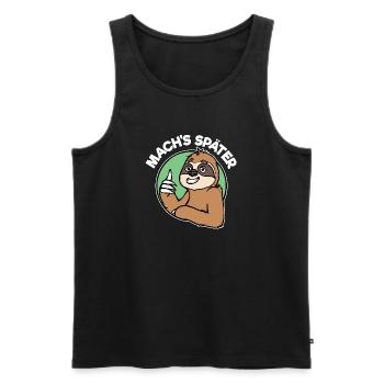 Faul Tier Säugetier Faultier Statement Urwald - Männer Premium Bio Tank Top - Schwarz - Vorne - Michal (187cm)
