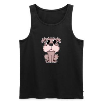 Propriétaire de chien carlin - Débardeur bio Premium Homme - noir - Devant - Michal (187cm)