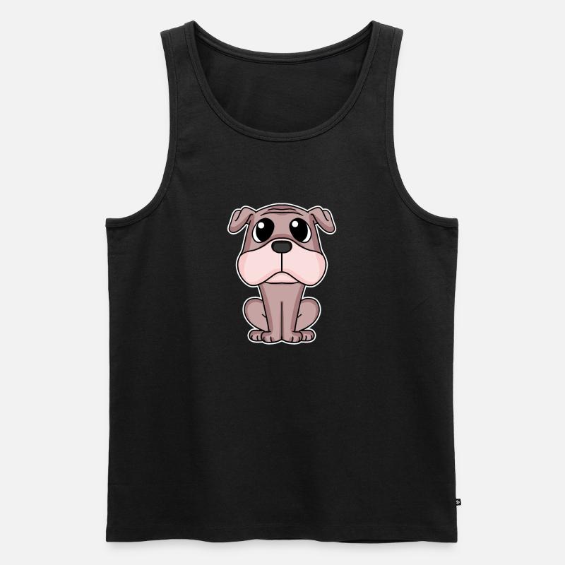 Mops Hund Hundebesitzer - Männer Premium Bio Tank Top - Schwarz