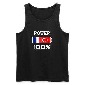 Turkey and France Power 100% - Men's Premium Organic Tank Top - black - Front - Michal (187cm)