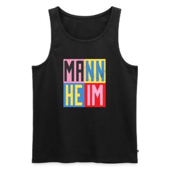 Mannheim Design - Männer Premium Bio Tank Top - Schwarz - Vorne - AI Model Male 178 light (178cm)