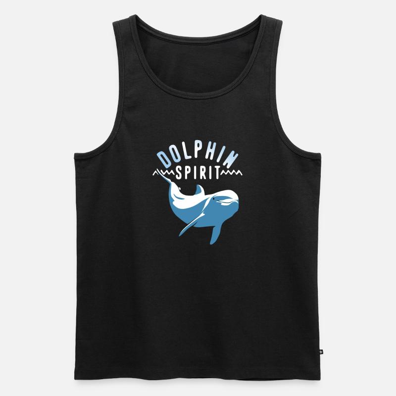 Die Seele des Delfins - Männer Premium Bio Tank Top - Schwarz