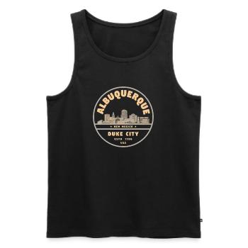 Duke City Skyline Albuquerque - Männer Premium Bio Tank Top - Schwarz - Vorne - AI Model Male 178 light (178cm)