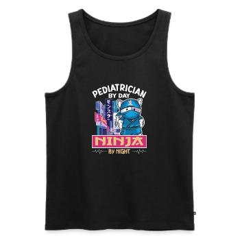Pädiatrie - Pediatrician by day Ninja by night - Männer Premium Bio Tank Top - Schwarz - Vorne - Michal (187cm)