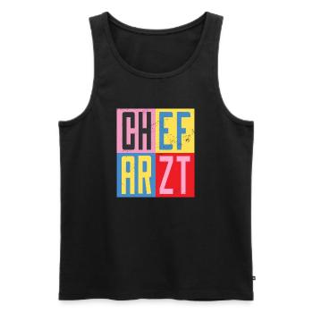 Chefarzt Design - Männer Premium Bio Tank Top - Schwarz - Vorne - AI Model Male 178 light (178cm)