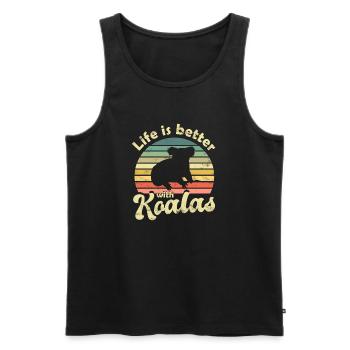 Koala Koala Bear - Men's Premium Organic Tank Top - black - Front - AI Model Male 178 light (178cm)