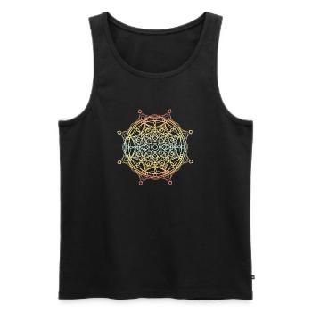 Mandala - Männer Premium Bio Tank Top - Schwarz - Vorne - Michal (187cm)