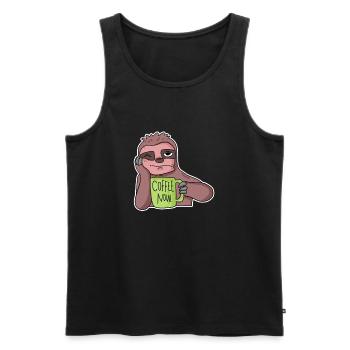 Lazy employee - Men's Premium Organic Tank Top - black - Front - AI Model Male 178 light (178cm)