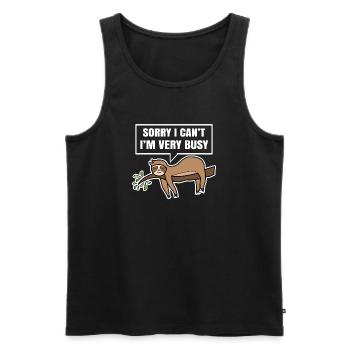 Sloth Chill Animal Statement Mammal paresseux - Débardeur bio Premium Homme - noir - Devant - Michal (187cm)
