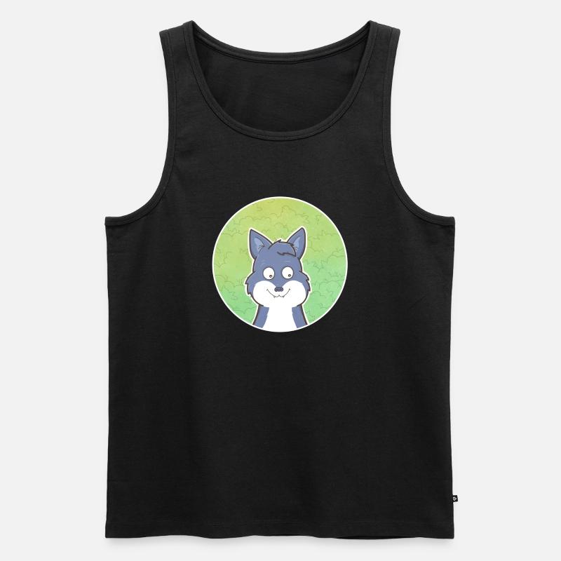 Wolf - Männer Premium Bio Tank Top - Schwarz