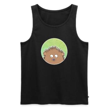Igel - Männer Premium Bio Tank Top - Schwarz - Vorne - AI Model Male 178 light (178cm)