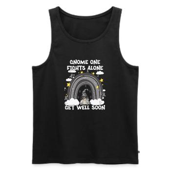 Gnome One fights skin cancer alone - Men's Premium Organic Tank Top - black - Front - Michal (187cm)